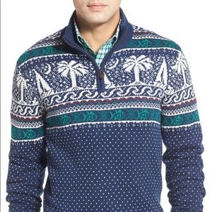 Southern Tide Fair Isle 1/4 Zip Sweater